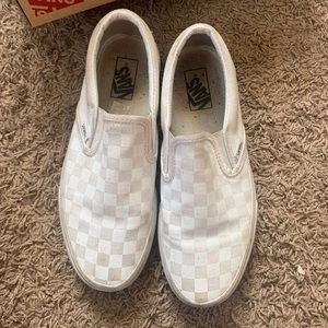 White Checkerboard Vans